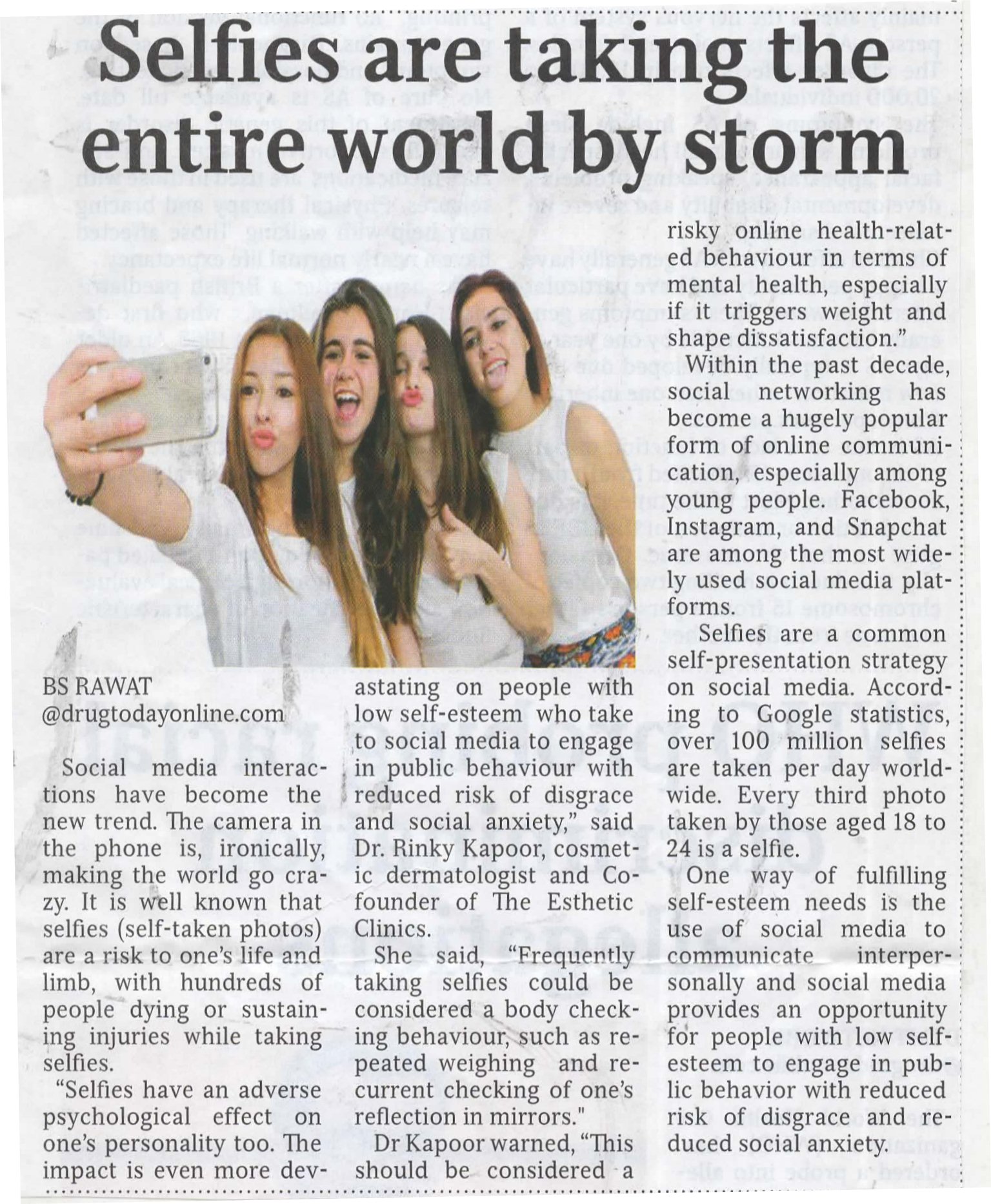 Selfies Are Taking The Entire World By Storm - Medical Times